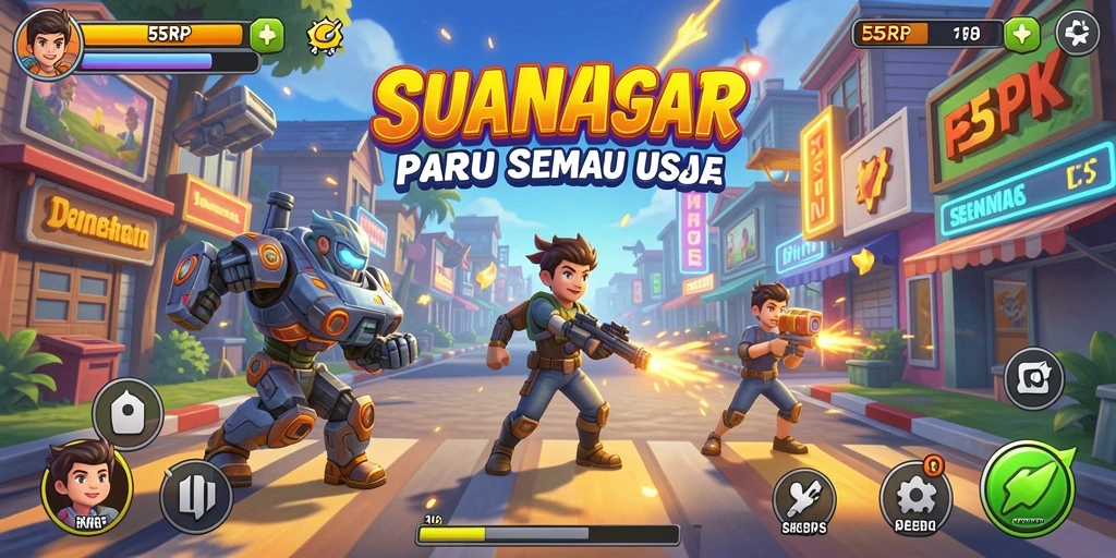 Tampilan gameplay seru dari 55RP yang menampilkan aksi cepat dan tantangan.