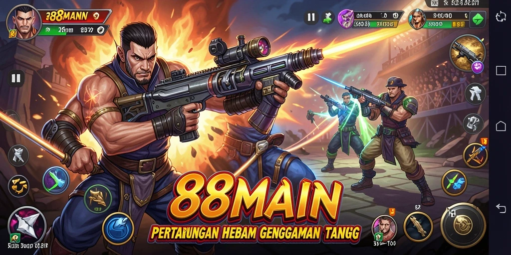 Tampilan pertarungan epik dalam game Fighting 88MAIN.