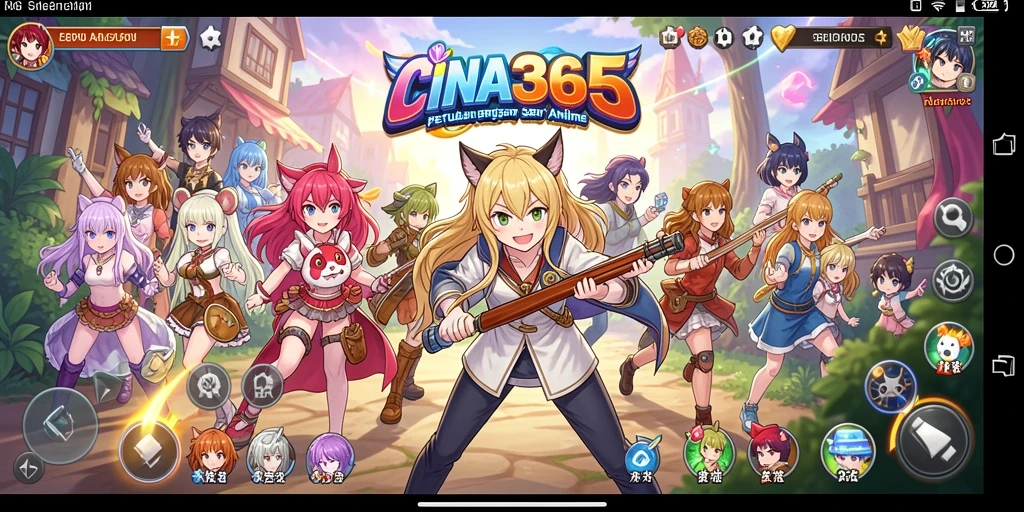 Screenshot CINA365 menampilkan aksi seru di dunia anime.