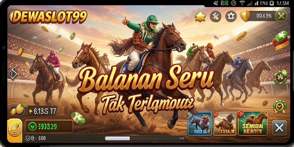 Tampilan gameplay balapan yang seru dan mendebarkan di DEWASLOT99.