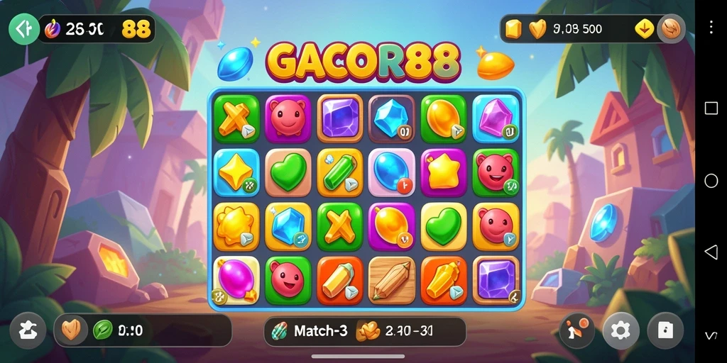 Tampilan gameplay <strong>GACOR88</strong> yang penuh warna dan seru.