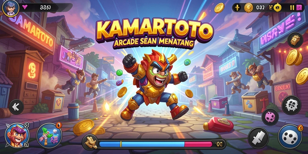 Gameplay KAMARTOTO yang penuh warna dan seru.