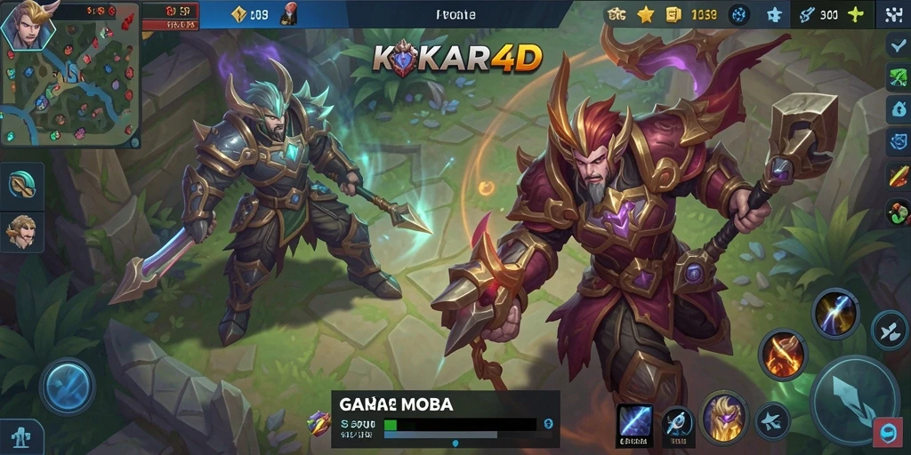 Tampilan gameplay seru di KEKAR4D dengan aksi MOBA yang mendebarkan.