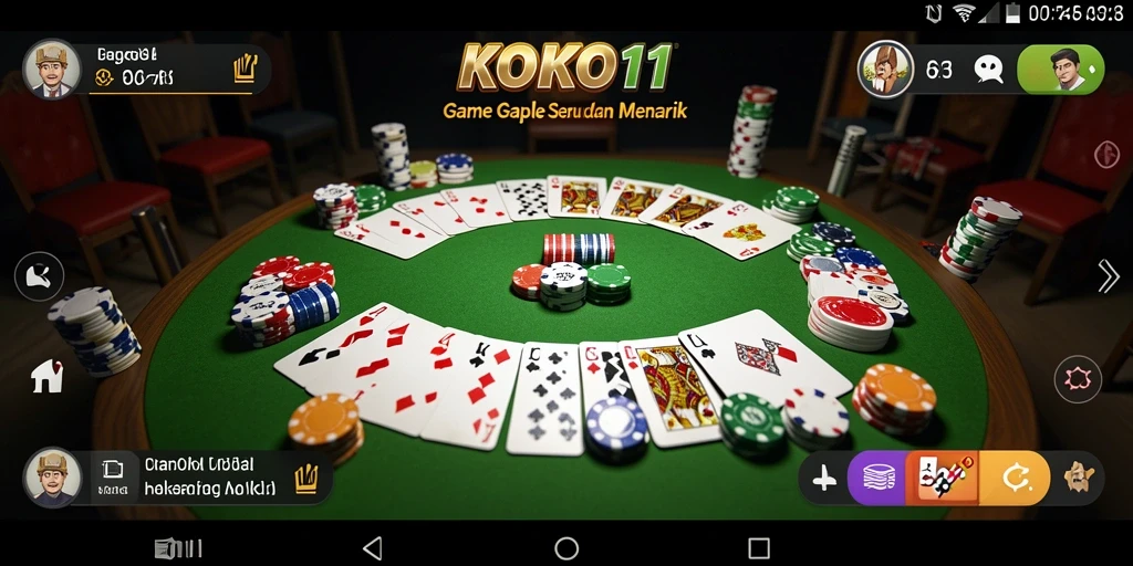 Tampilan menarik dari gameplay Gaple KOKO11 dengan pemain berinteraksi.