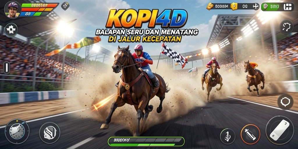 Tampilan balapan seru dan penuh aksi dalam KOPI4D.