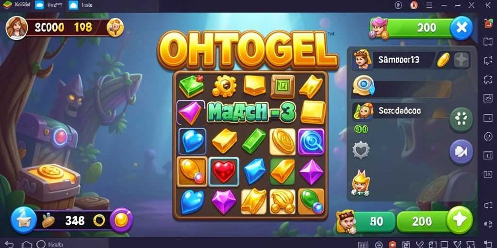 Tampilan gameplay OHTOGEL Match-3 yang seru dan penuh warna.