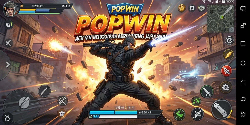 Screenshot gameplay POPWIN yang menegangkan dan penuh aksi.