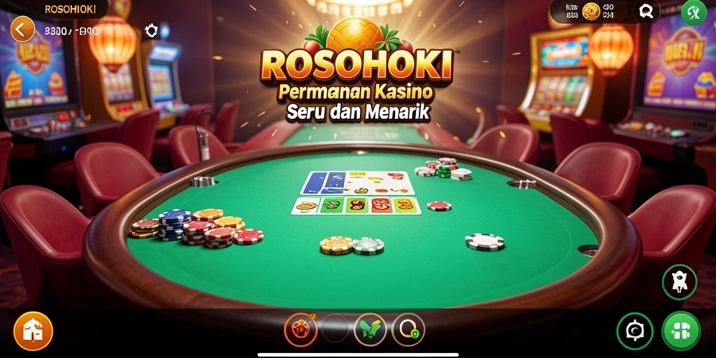Tangkapan layar utama ROSOHOKI menampilkan gameplay Kasino yang seru.