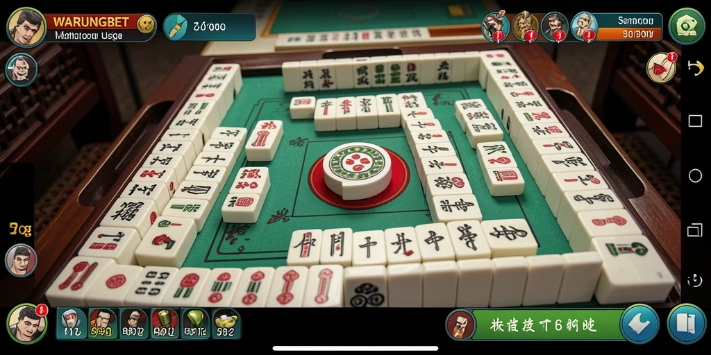 Screenshot permainan WARUNGBET menampilkan aksi permainan Mahjong yang menarik.