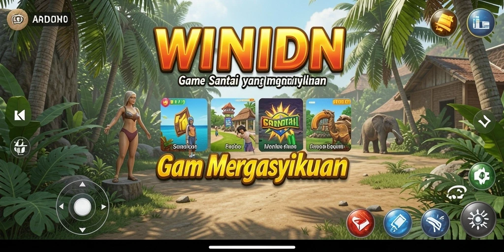 Tampilan gameplay menarik dari WINIDN yang penuh warna.
